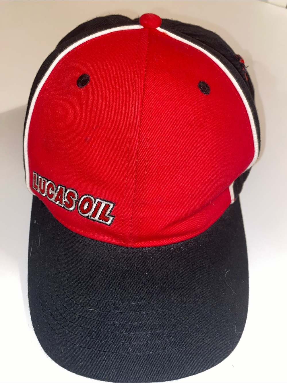 Lucas Oil Red, Black & White Six Panel Adjustable Baseball Cap OS